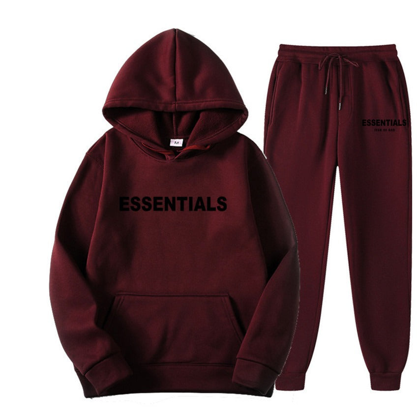 FEAR OF GOD ESSENTIALS couple suit sweatshirt men and women double line high street fashion brand autumn and winter two-piece suit eprolo