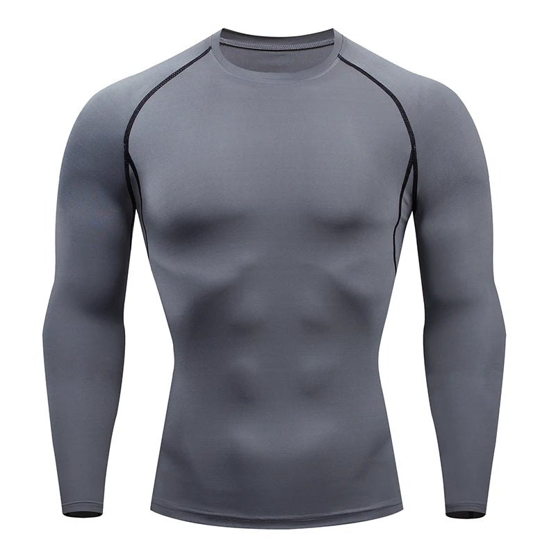 Men Compression Running T Shirt Fitness Tight Long Sleeve Sport tshirt Training Jogging Shirts Gym Sportswear Quick Dry rashgard eprolo
