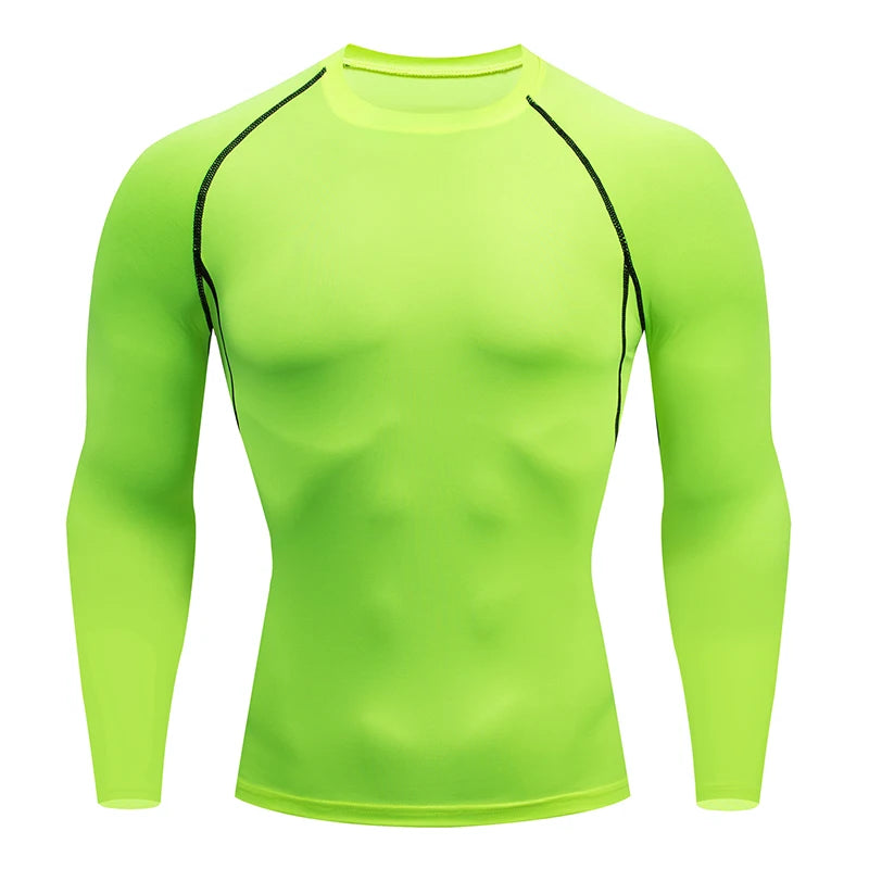 Men Compression Running T Shirt Fitness Tight Long Sleeve Sport tshirt Training Jogging Shirts Gym Sportswear Quick Dry rashgard eprolo