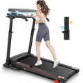 Folding Treadmill with Removable Desk, Foldable Treadmill with Adjustable Height, Treadmill 300Lb Weight Capacity, Black